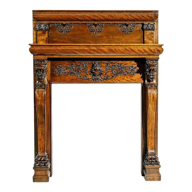 Antique Carved Fireplace Mantel For Sale