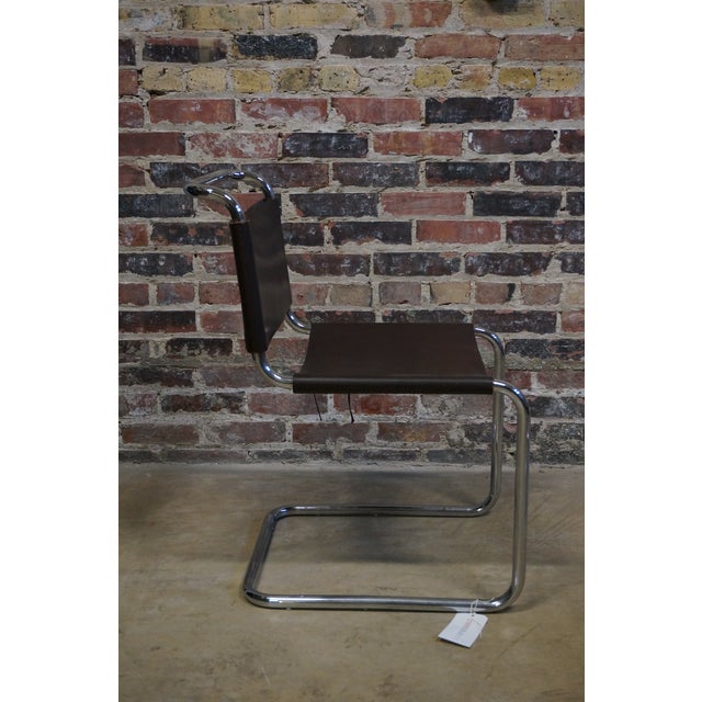 Mid Century Marcel Breuer Chrome & Leather Chairs - Set of 4 For Sale In Chicago - Image 6 of 11