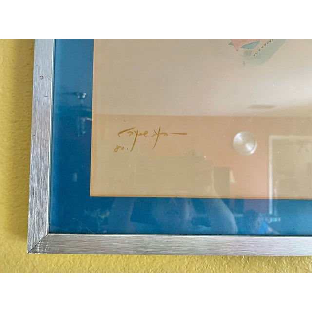 1980s Original Framed Abstract Art by Israeli Singer Boaz Sharabi For Sale In West Palm - Image 6 of 10