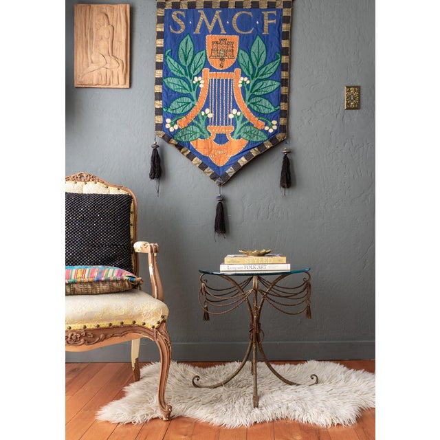 Italian Brass Rope and Tassel Rustic Outdoor Drinks Table For Sale - Image 4 of 18