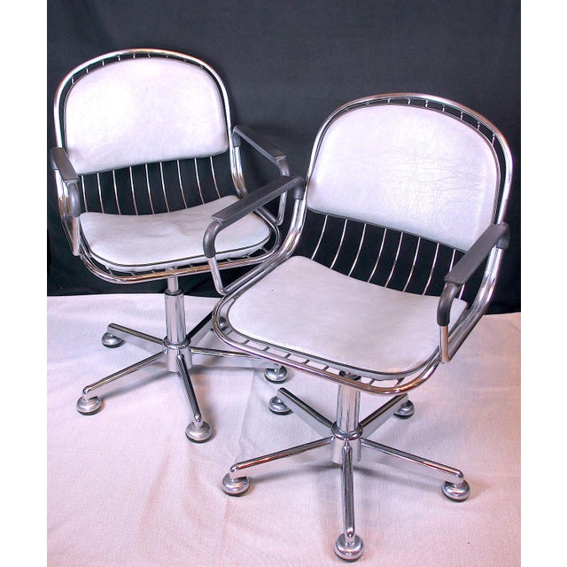 Mid 20th Century Chrome Dining Set, La Metal Arredo and Moltoni&Co, Chrome Chairs & Table, Italy 1970s, Set of 7 For Sale - Image 5 of 8