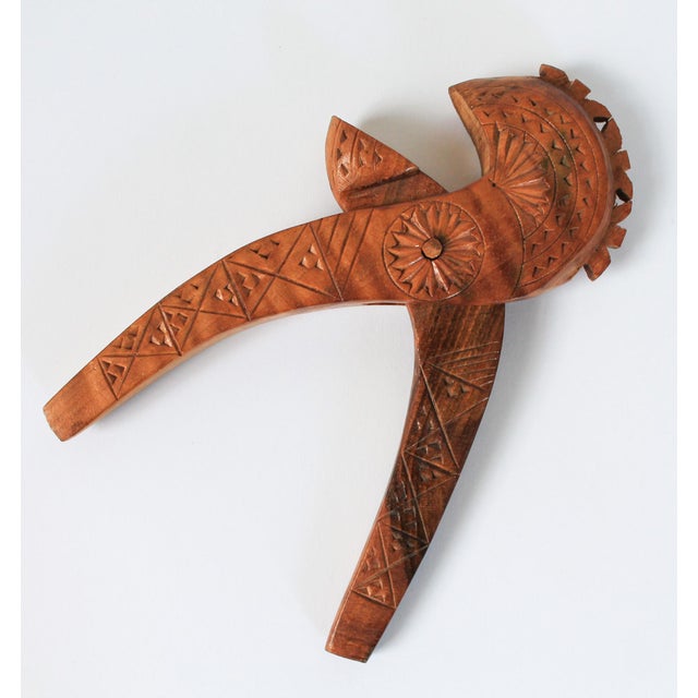 Brown Vintage Folk Art Hand-Carved Wooden Nutcracker For Sale - Image 8 of 8