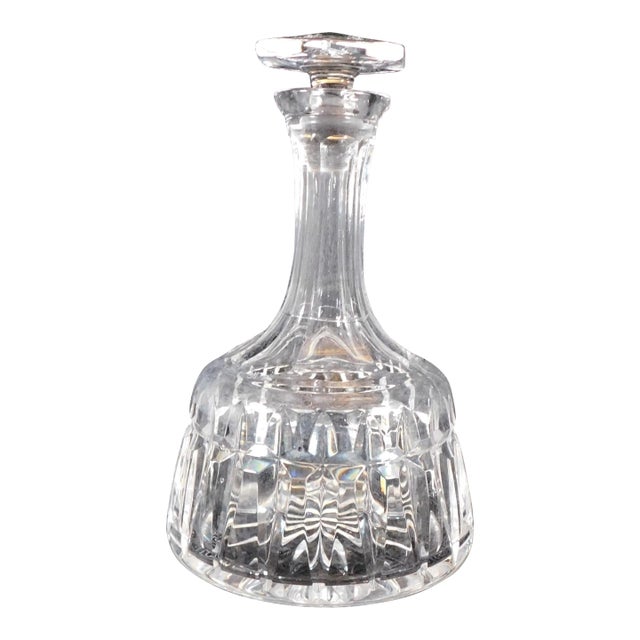 1940s Cut Crystal Decanter With Stopper For Sale