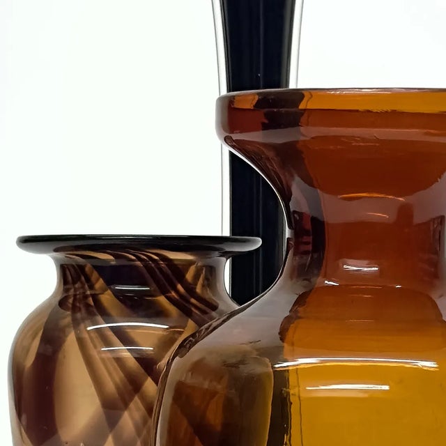 Glass Decorative Warm & Textured Vessel Curation - Group of 5 For Sale - Image 7 of 8