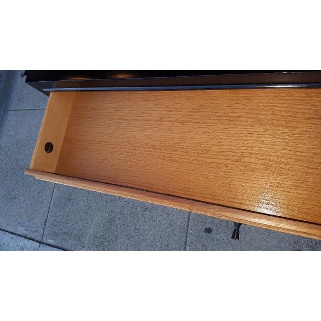 Wood 1960s Glenn of California Extendable Drop Leaf Walnut and Black Lacquer Bar Cabinet For Sale - Image 7 of 12