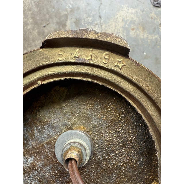 Vintage Hollywood Regency Gilt Floral Porcelain Pitcher Lamp, 1940s–50s For Sale - Image 12 of 12