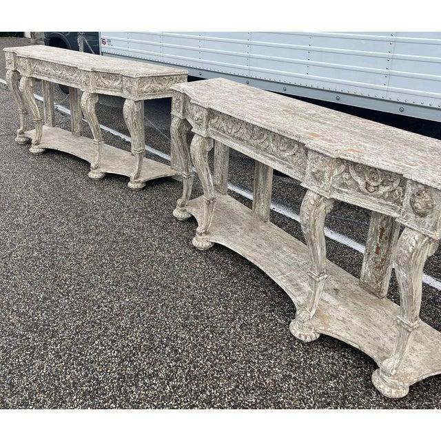 Italian Consoles in Pinewood, Early 20th Century, Set of 2 For Sale - Image 14 of 15