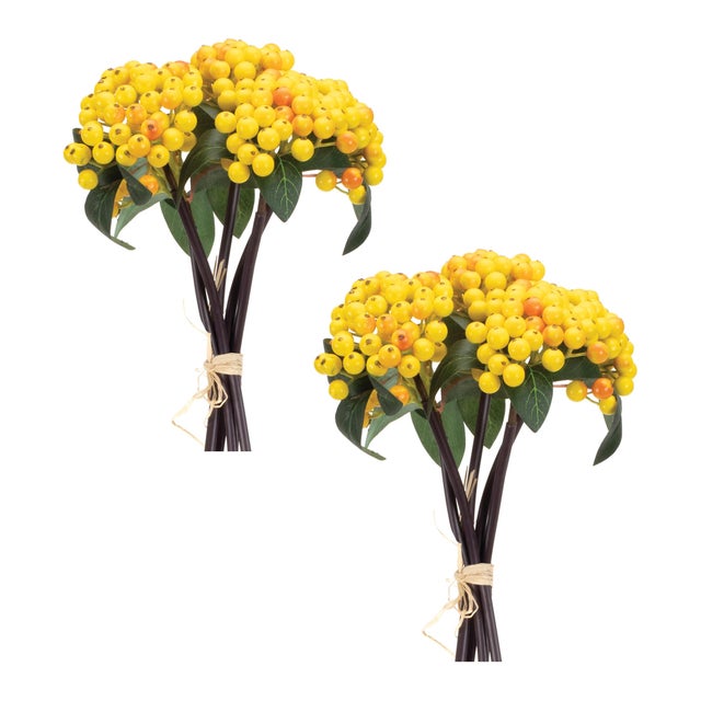 Rustic Yellow Berry Bundle (Set of 2) For Sale - Image 3 of 3