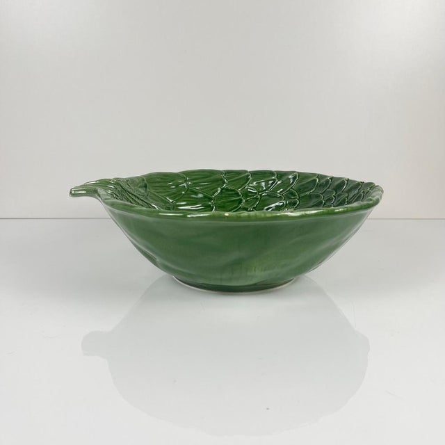 1970s Vintage Green Artichoke Leaf Salad Bowls, 1970s, Set of 7 For Sale - Image 5 of 18