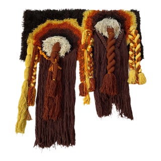 Extra Large Modernist Macrame Wall Rug by Desso Studio, 1970s For Sale