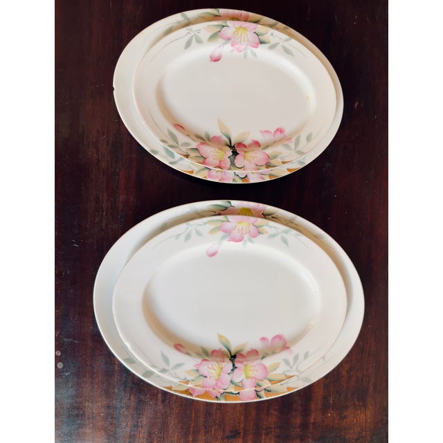 Antique, Early 20th Century Noritake Azalea Porcelain Oval Serving Plate, 4 For Sale In New York - Image 6 of 14