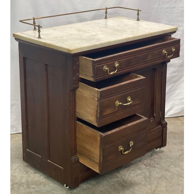 Antique Victorian Eastlake Style Marble Top Storage Chairish