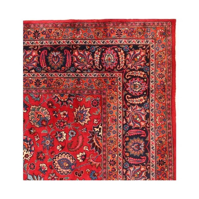 1960s 1960s Persian Mashad Area Rug 10’0″ X 16’5″ For Sale - Image 5 of 6