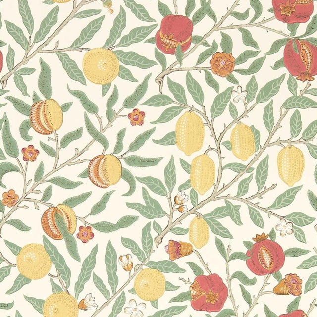 Morris & Co Fruit Wallpaper in Bayleaf/Russet For Sale