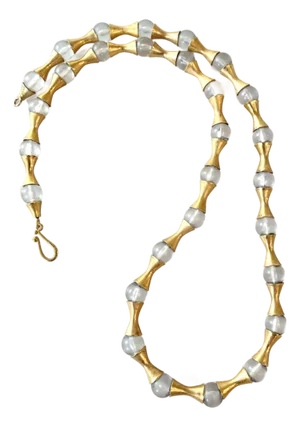 Mma 22k Gold Plated and Crystal Beaded Museum Collection Necklace