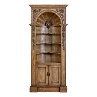 Antique Carved Pine Dome Top Fitted Cabinet, 1760 For Sale