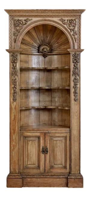 Antique Carved Pine Dome Top Fitted Cabinet, 1760