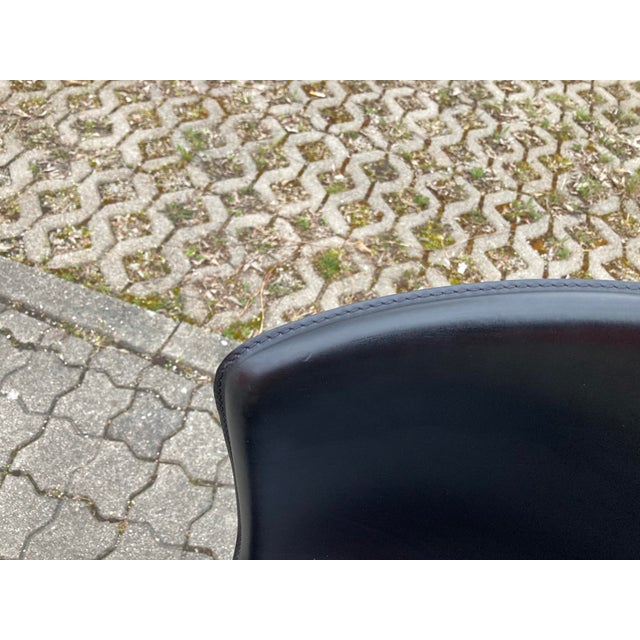 Black Model 420 Side Chair in Saddle Leather by Harry Bertoia for Knoll Inc. / Knoll International, 2017, Set of 6 For Sale - Image 8 of 18