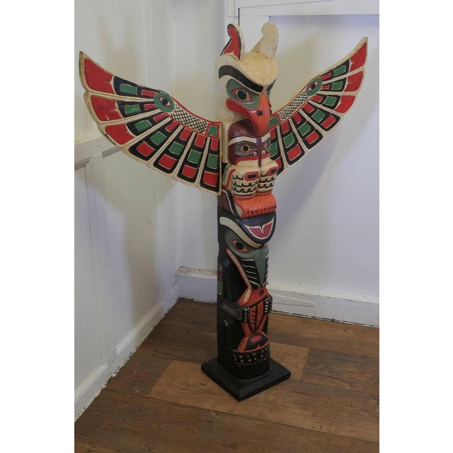 20th Century Native American Painted Totem Pole, 1960s For Sale - Image 4 of 7