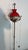 Metal Mid-Century Floor Lamp in Brass, Marble and Red Opaline Glass, 1950s For Sale - Image 7 of 8