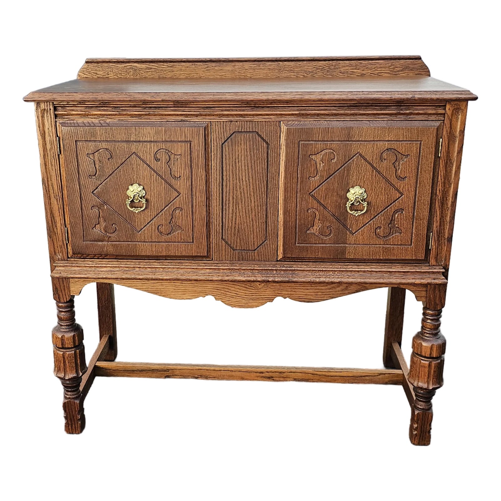 Early 20th Century William and Mary Style Carved and Stain Oak Server ...