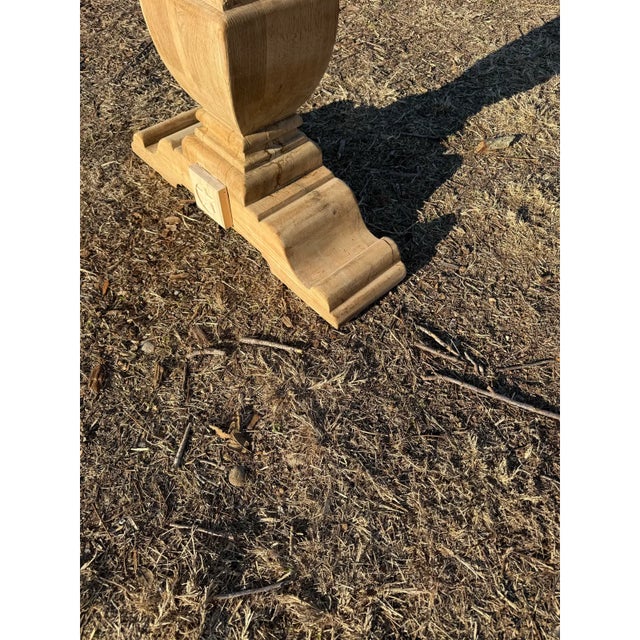 Wood Large 19th Century French Country Bleached Solid Oak Console Table For Sale - Image 7 of 12