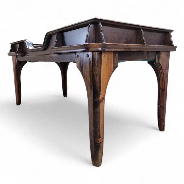 Mid 20th Century Vintage Traditional Style English Pub Style Walnut Craps Game Table For Sale - Image 5 of 8