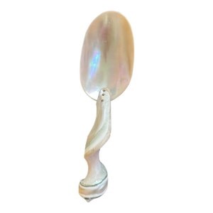 Vintage Mother-of-Pearl Serving Spoon With a Twisted Seashell Handle