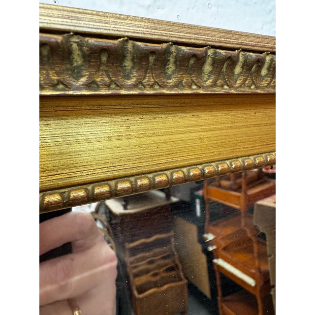1950s Large Louis XVI Style Gilded Beveled Mirror, 1950s For Sale - Image 5 of 12