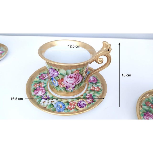 Coffee Cups in Capodimonte Porcelain with Floral Motifs, Set of 6 For Sale - Image 13 of 14