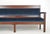 Traditional Mid 20th Century Traditional 121.75 In. Blue Velvet Walnut Settee Bench For Sale - Image 3 of 16