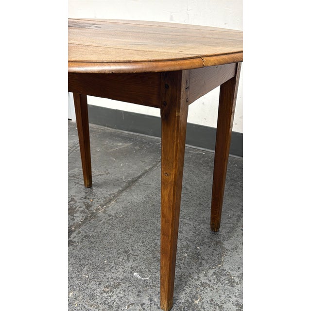 Antique French Drop Leaf Round Farm Table For Sale - Image 11 of 12