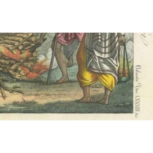 Early 19th Century Varin, Hindu Funeral: Cremation of a Brahmin, 1827, Print For Sale - Image 5 of 8