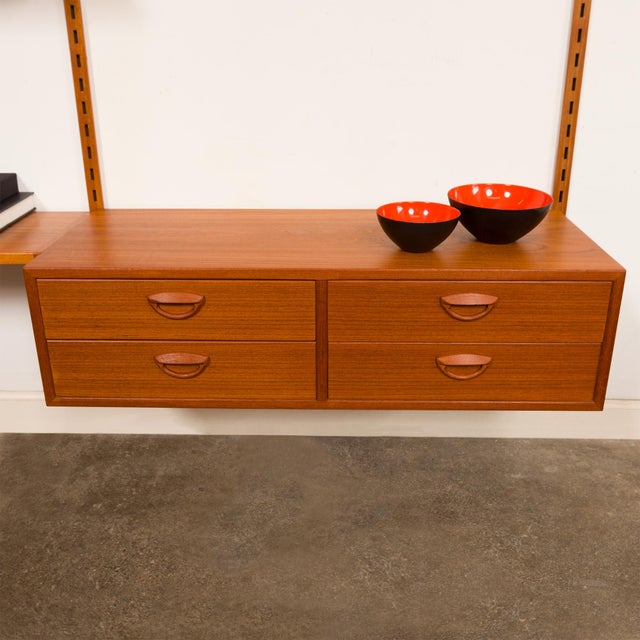 1960s Vintage Kai Kristiansen Teak Wall System W/Two-Door Cabinet For Sale In San Francisco - Image 6 of 11