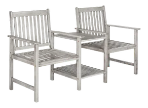 Twin Seat Bench in Grey