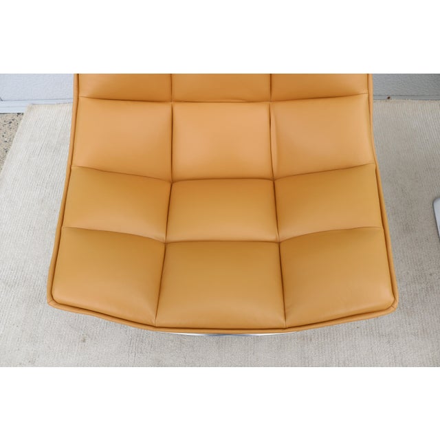 Modern Contemporary Knoll Jehs+Laub Swivel Lounge Chairs in Tan Leather - A Pair For Sale - Image 14 of 18