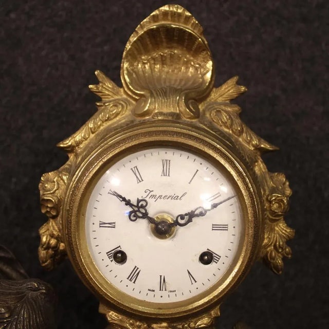 French Gilded and Bronze Clock, 1930s For Sale - Image 11 of 13
