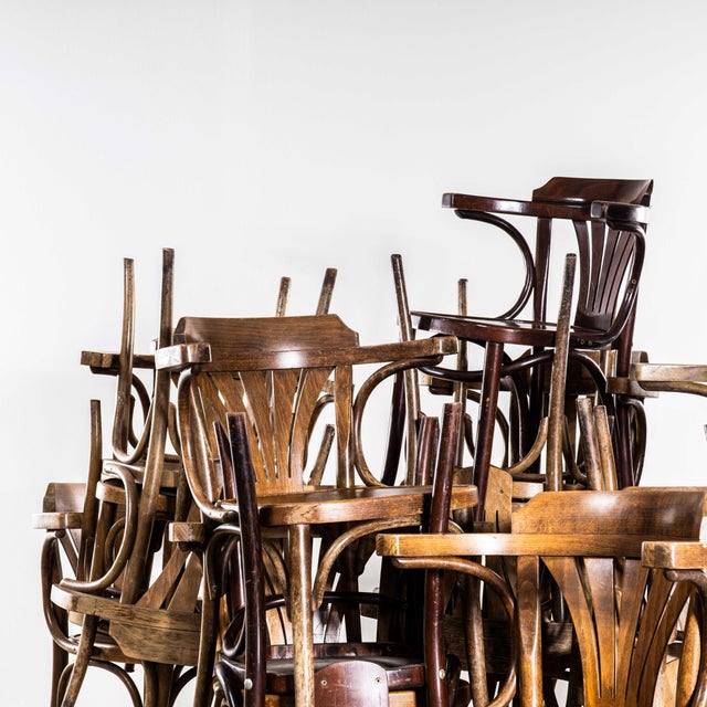 Standard Fan Back Bistro Mixed Dining Armchair, 1950s For Sale - Image 4 of 12