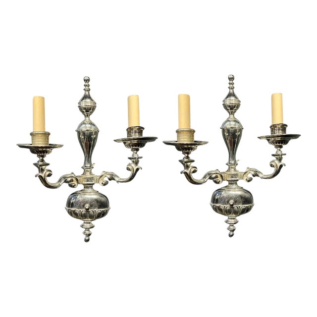 1920s Caldwell Silver Plated Sconces For Sale