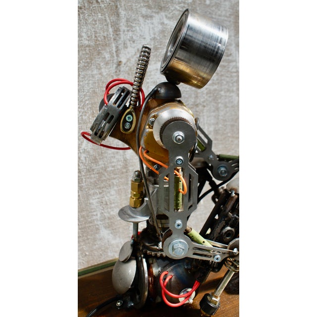 Metal Vintage Custom Steampunk Robot Lamp by Simon Smith, 1950 For Sale - Image 7 of 9