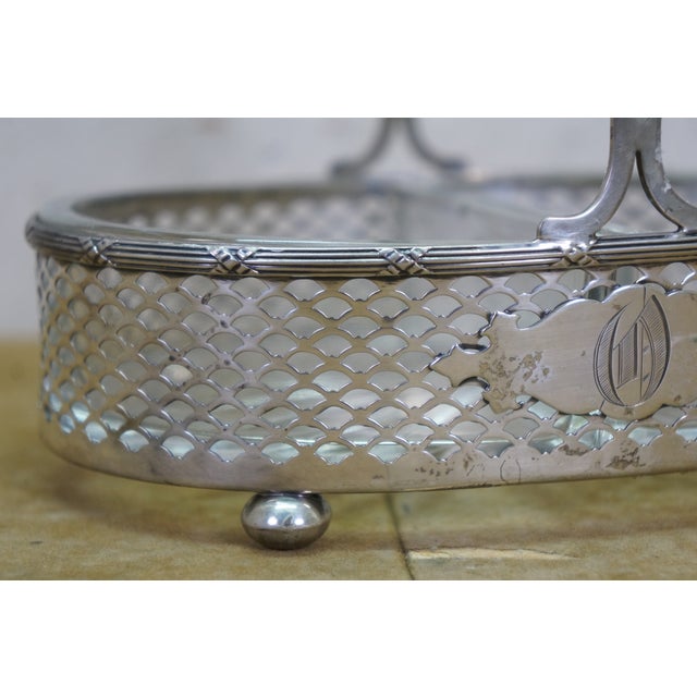 Antique Victorian Meriden Britannia Sterling Silver Divided Basket Dish Compote For Sale - Image 12 of 17