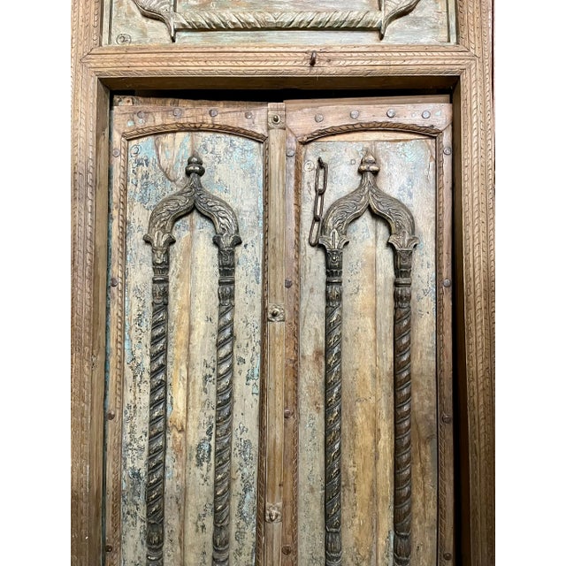 Antique Doors Mid Century Teak Exterior Door With Frame 94.5x45.5 For Sale - Image 9 of 12