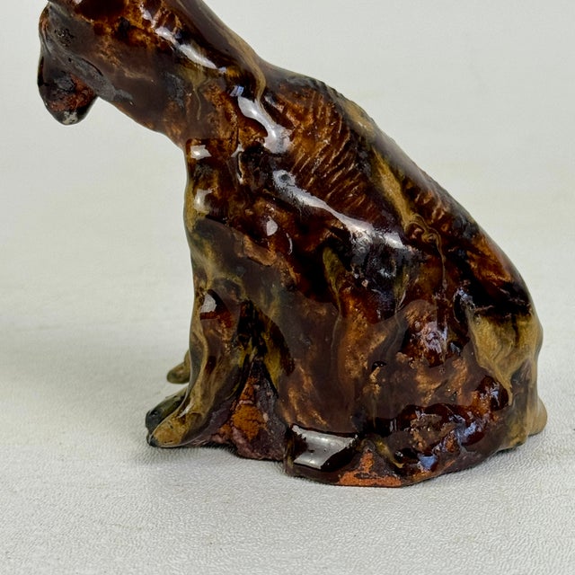 Ceramic Small Vintage Hand Made Ceramic Sculpture of Mule / Horse in Glazed Brown For Sale - Image 7 of 9