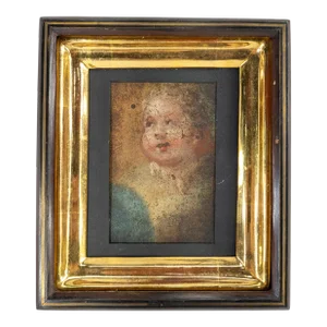 18th Century or Earlier Well Framed Old Master Painting Fragment or Study of a Young Boy