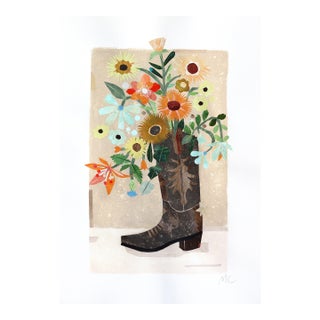Howdy! (Spring Flowers) - Original Spring Floral Still Life Collage Art on Paper For Sale