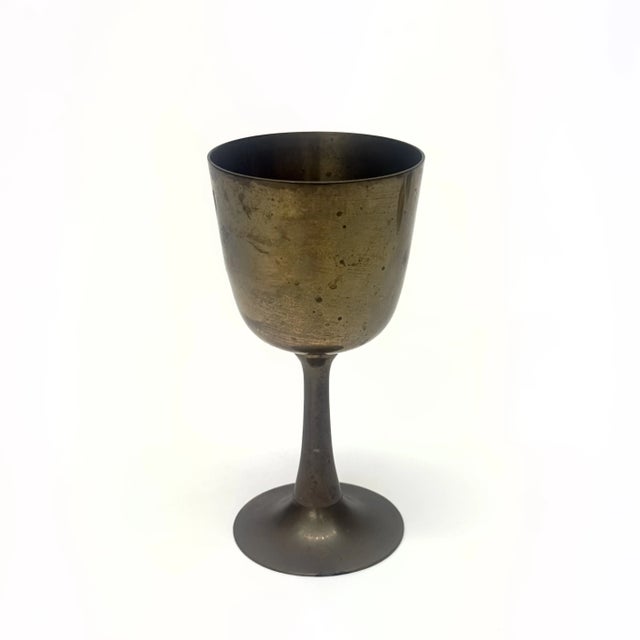 Vintage Mixed Metals Goblet Curation - Group of 9 For Sale - Image 9 of 9