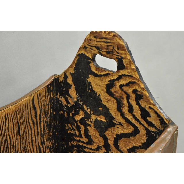 Antique French Country Primitive Copper & Wood Black Grain Painted Grain Bin For Sale - Image 11 of 18