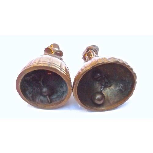 Traditional Pair Antique Brass Maiden Bells For Sale - Image 3 of 4