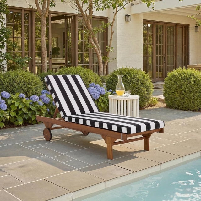 Introducing the Newport Lounge Chair in a classic black stripe design that effortlessly complements any outdoor setting....