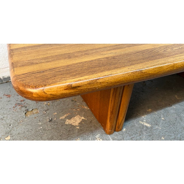 Mid 20th Century Solid Modern Oak Butcher Block Coffee Table For Sale - Image 9 of 10